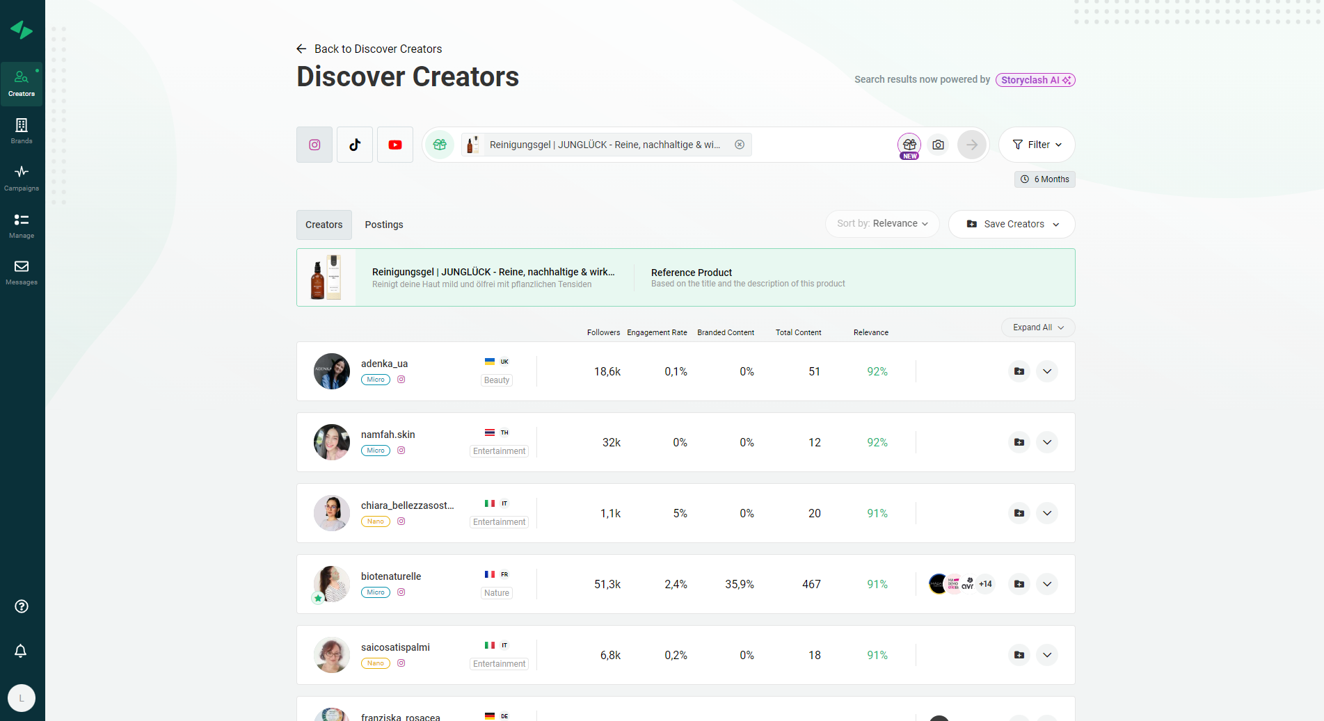 Influencer Discovery Search Creators
